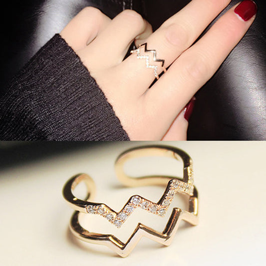 Double Highs & Lows Ring